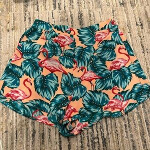 Show Me Your MuMu High Waist Green and Orange Shorts